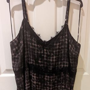 NWOT Black and Tan Dress with Lace Trim